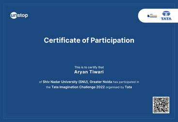 Certificate from TATA
