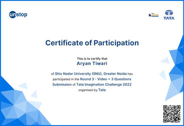Certificate from TATA